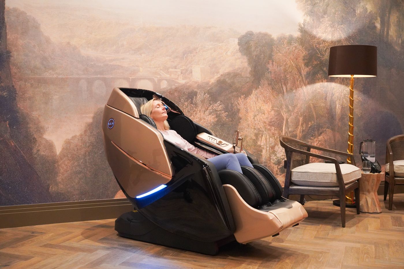The 4D massage chair in a calm wellness setting