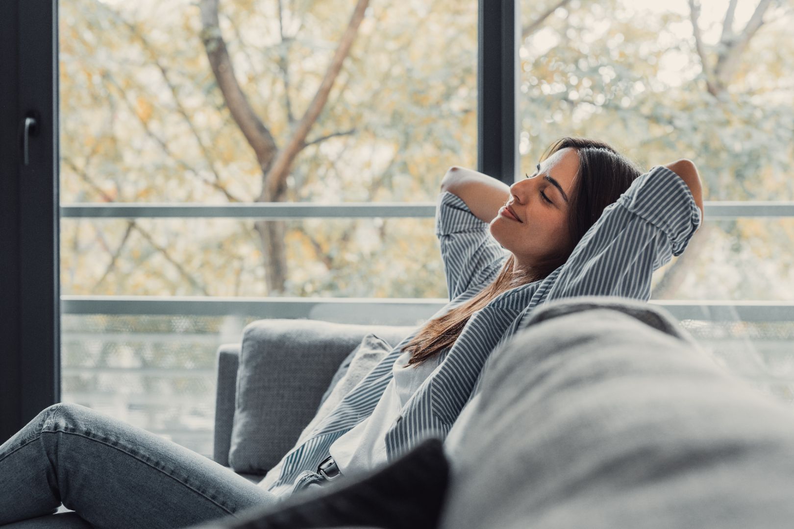 Relaxing at home in a clean-air wellness environment